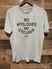 Under Armour UA No Excuses Gray Tee Medium Loose Mens
