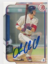 Lonnie Chisenhall Cleveland Indians Autographed 2015 Bowman Baseball Card #105