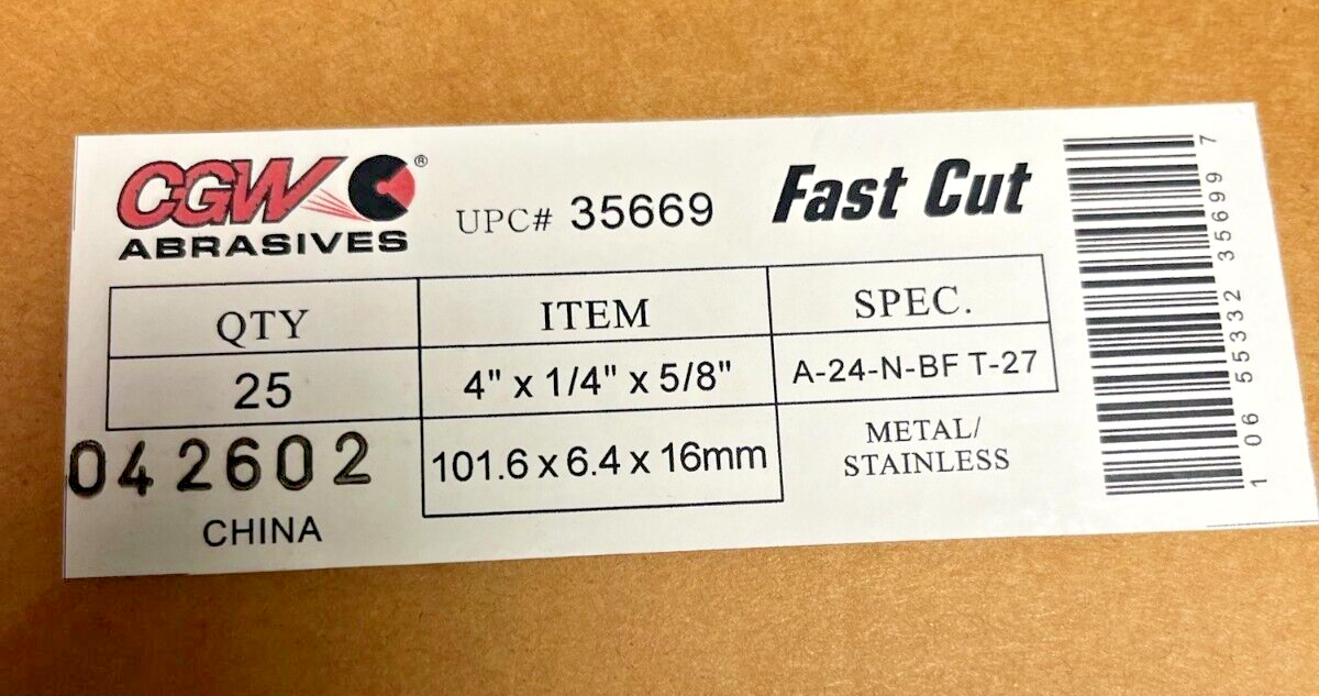 CGW Abrasives: Grinding Wheels- 4
