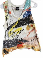 Inoah Art To Wear Sleeveless Tunic Tank Top Sz M