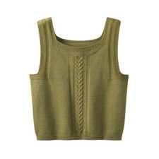 Ladies Girls Gilet Knit Vest Sweater Tank Top Vintage Style Preppy Daily Casual