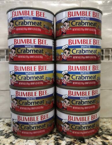 10 CANS BUMBLE BEE White Crab Meat 6 oz Dip Cake Food Salad Snack - Photo 1 sur 4