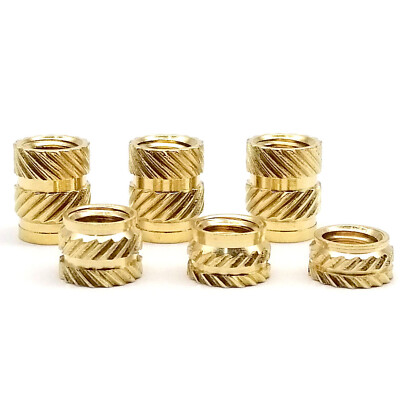 10/25/50pc M 1-M8 M10 Brass Melt Injection Moulding Knurl Insert Nut Embedded 3D