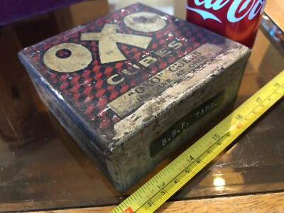 OXO Würfel Dose Vintage Metall Klassiker für Soßen und Eintöpfe leer Aufbewahrung X