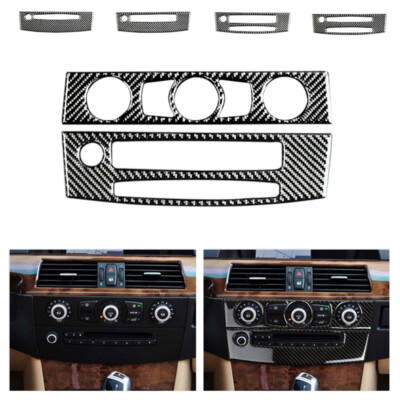 Carbon Fiber Air conditioning CD Control Panel Cover For BMW 5 series E60 04-10