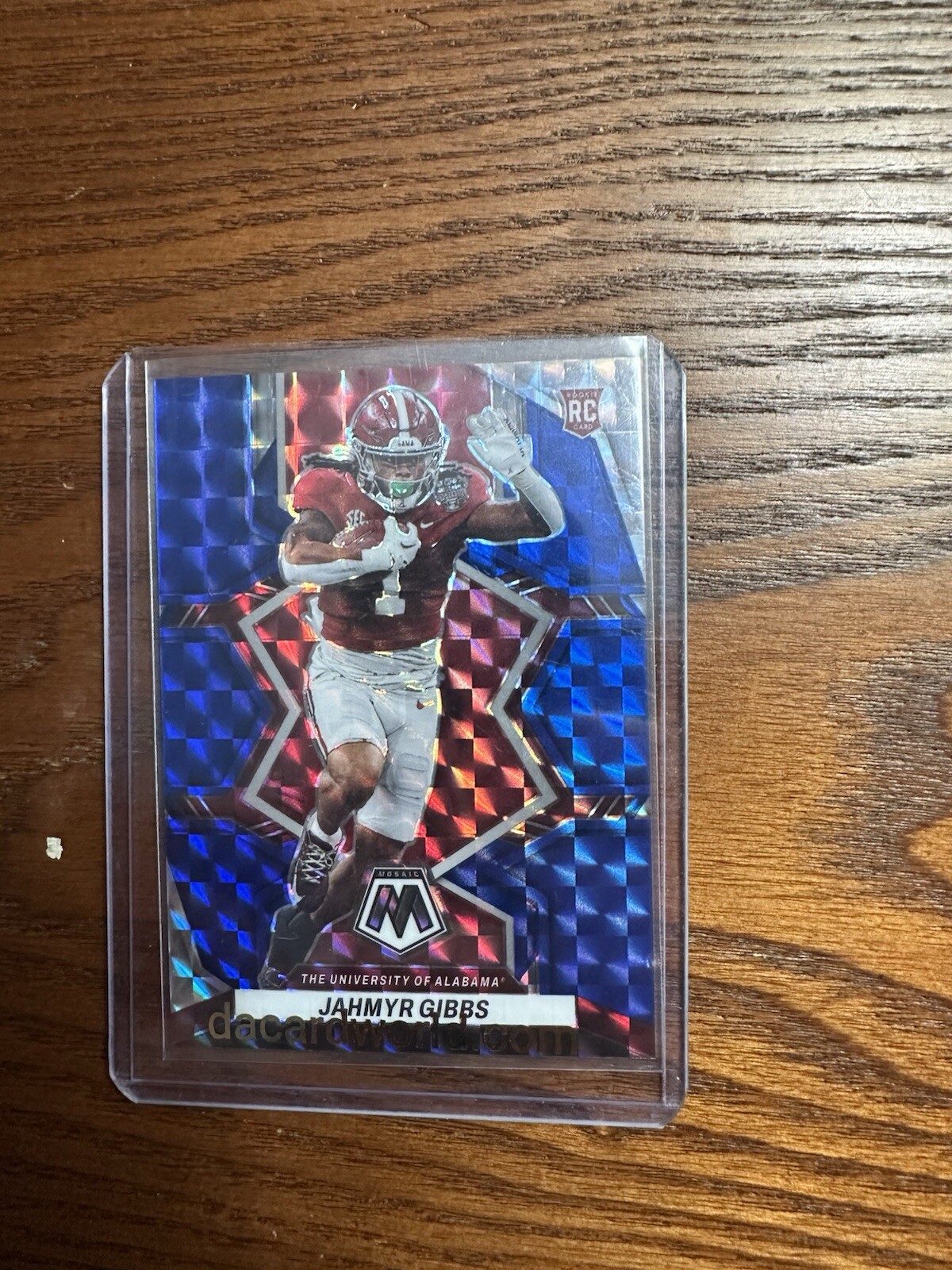 2023 Panini Mosaic Draft Picks - Blue Mosaic Prizm #8 Jahmyr Gibbs /75 (RC)