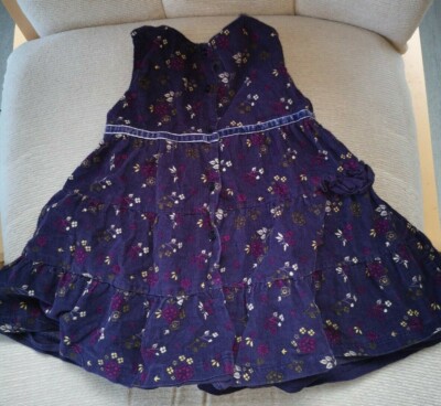 Corduroy Pinafore Dress Purple Cord Dress Vertbaudet Purple Flowery Cord Corduroy Lined Pinafore Dress Age- 12  Months- GUC UK