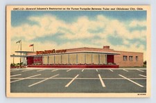 Postcard Oklahoma City OK Howard Johnson Restaurant Tulsa 1940s Unposted Linen
