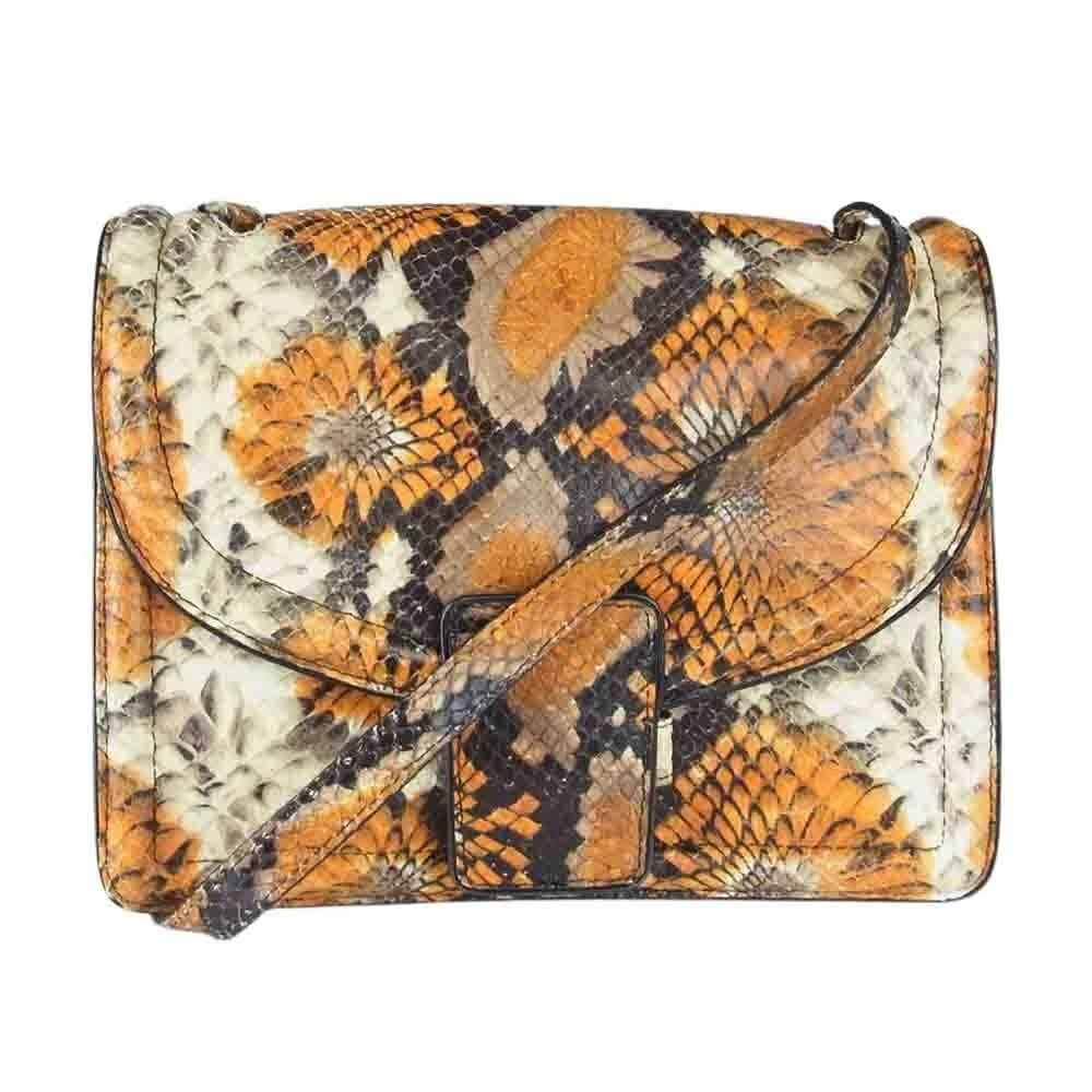 DRIES VAN NOTEN Leather Shoulder Bag Orange Black Gold Color Used F/S From Japan