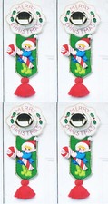 4 Bucilla Christmas Jeweled Beaded Stitchery Doorknob Ornament Candy Elves 48804