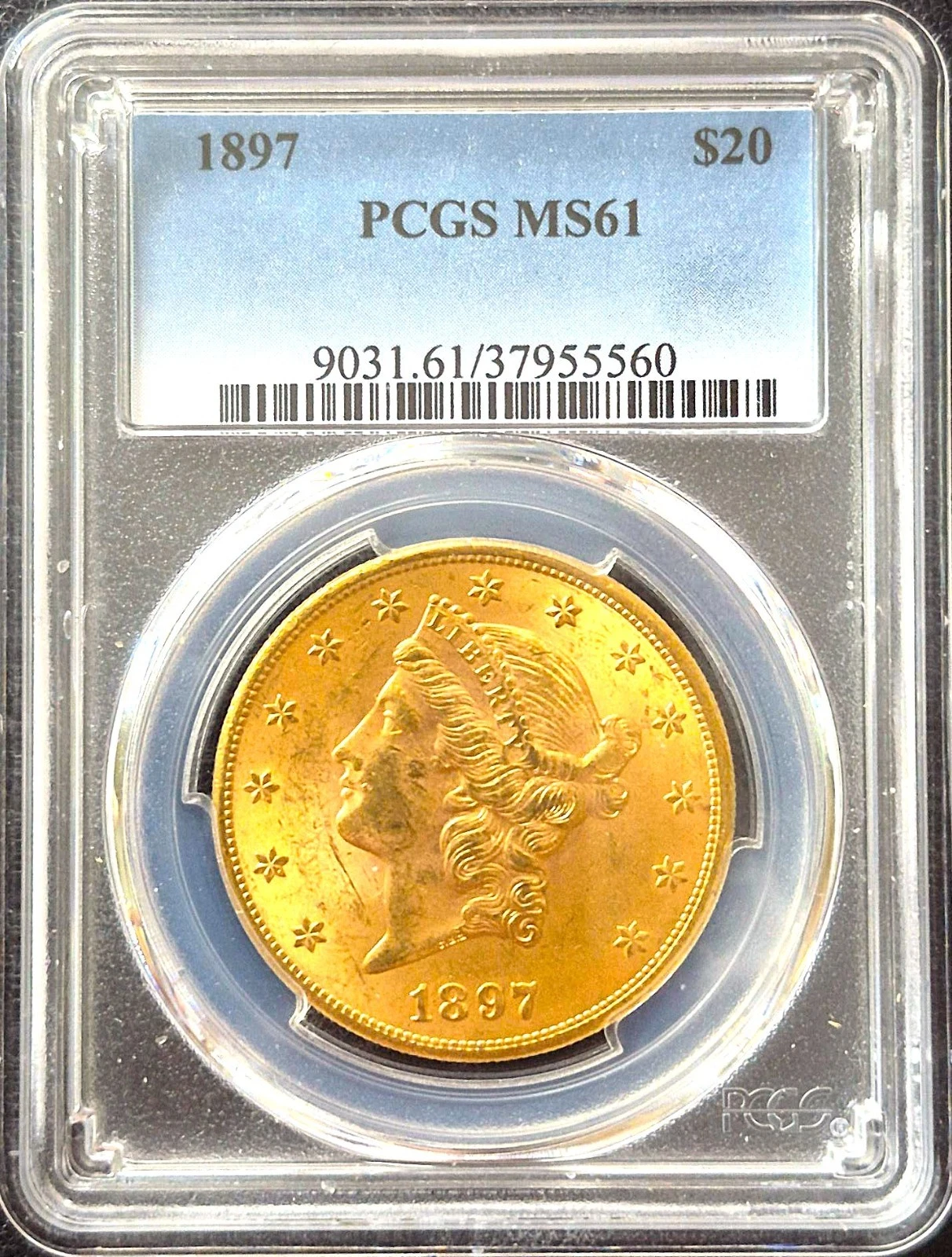 VINTAGE *RARE* 1897-P MS61  .967 GOLD $20 *LIBERTY DOUBLE EAGLE* PCGS  BEAUTIFUL