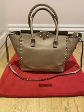 Real Valentino Leather Rockstud Beige Handbag. Excellent condition.