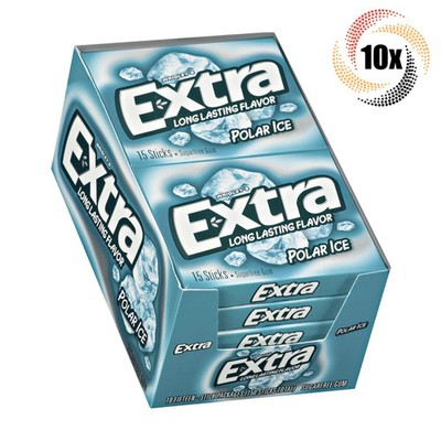 Full Box 10x Packs Wrigley's Extra Polar Ice Flavor Gum | 15 Sticks Per Pack