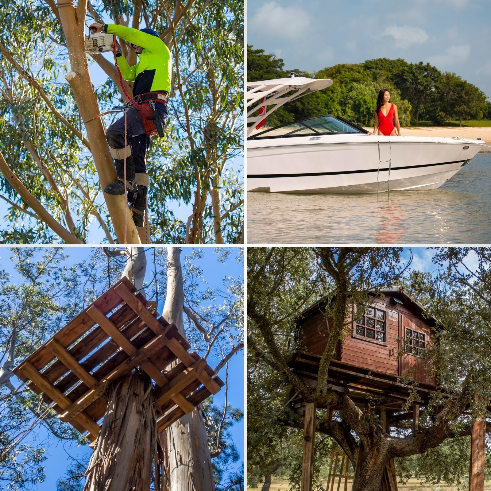 Coyote-colored Step Aider for hunting and tree climbing gear: tree platform, boat, and outdoor scenes.