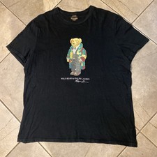 Men  s XL Polo Ralph Lauren Bear Graphic Black T-Shirt