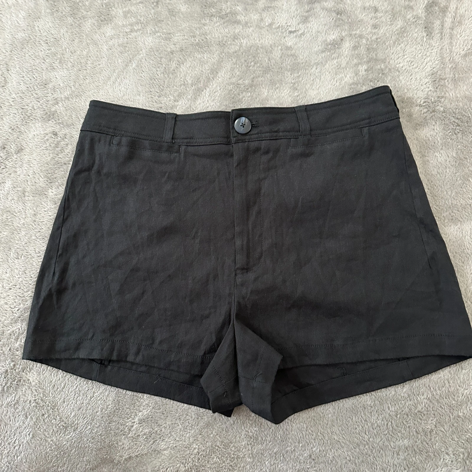 Maeve Anthropologie Black Linen Blend Shorts Women's size 31