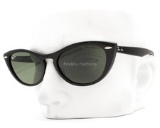 Ray-Ban Nina Sunglasses Polished Black Green Glass RB 4314-N 601/31 with Case