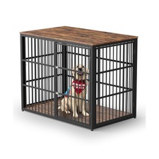 48'' XXL Dog Crate Furniture with 3 Doors,Wooden Crate End Table Heavy Duty I...