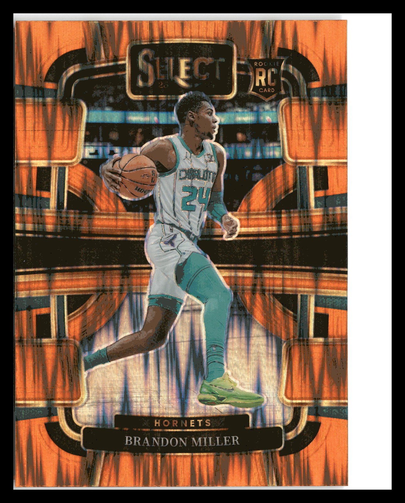 2023-24 Panini Select #80 Brandon Miller Orange Flash Prizms