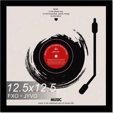 Vinyl Record Frame for the Wall Display Album Cover, 12.5x12.5-1PACK, Black 