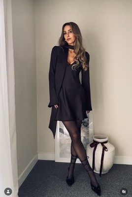 midi red satin dress ZARA NWT WOMAN SS25 SATIN EFFECT SCARF MINI DRESS BLACK | 9234/331 SIZE L
