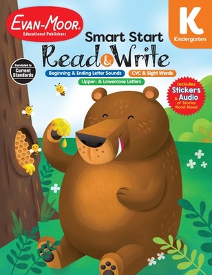 Evan-Moor Smart Start Read and Write Workbook, Kindergarten, Stickers, Downl...