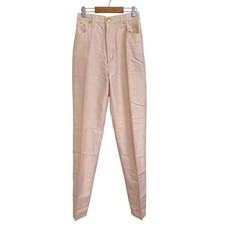 Christian Dior Vintage French Silk Blend Tapered Pants, Size 36, Pink Women USED