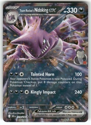 POKEMON TEAM ROCKET'S NIDOKING EX 119/182 DOUBLE RARE DESTINED RIVALS HOLO NM