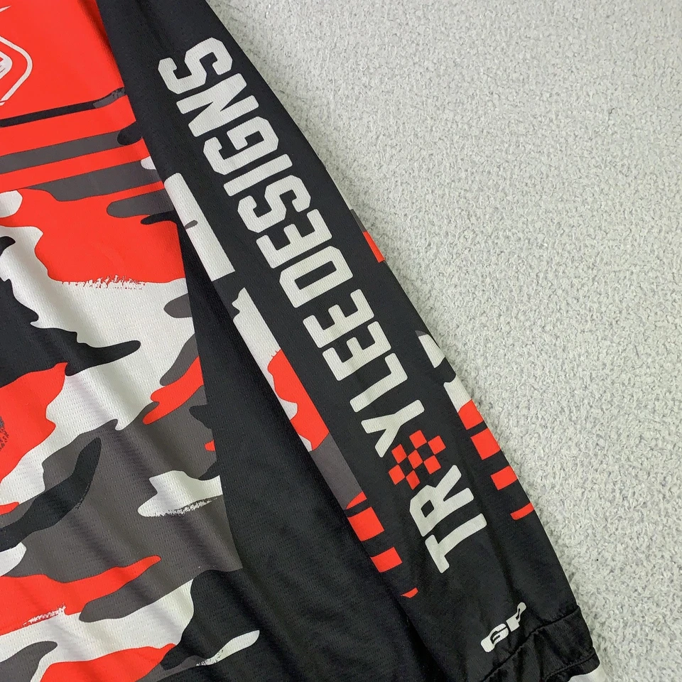 Troy Lee Designs Shirt Mens 2XL Red Black Camo Jersey Motocross MTB Biker MTX - Imagem 2 de 4