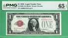 LOW FOUR DIGIT SERIAL - A 00004156 A - 1928 $1 USN - Fr 1500 - PMG GEM 65 EPQ — photo 1