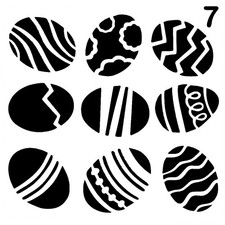 Really Great Stencils, Easter Eggs 1, 5x5", Decorated Egg, Stripes, Painted