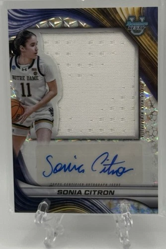 Sonia Citron 2024-25 Bowman University U Best Notre Dame Jumbo Jersey Relic Auto