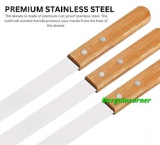 XXL Skewers Flat Wide 23MM L60CM Kebab Shish Grill Strong BBQ Wood Handle 4PCS