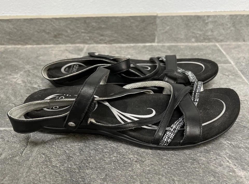 ABEO BOBBIE Sandals Size 10 Black Strappy Slingback Sport Open Toe Comfort Shoes - Image 2 of 4