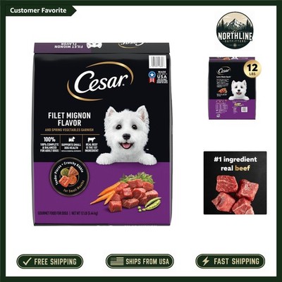 Small Breed Dog Food - Filet Mignon Flavor, 12 lb for Dental Health