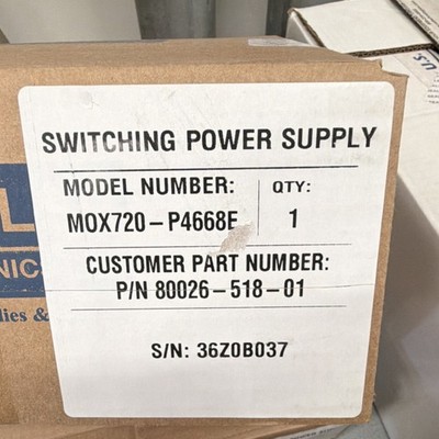 SOLA Switching Power Supply MOX720-P4668E P/N 80026-518-01 S/N 36Z0B037