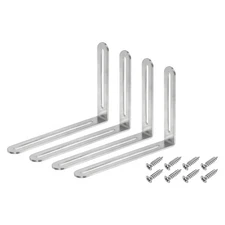 4Pcs Adjustable L-Shape Corner Brace with Screw, 6.5" x 4.72" Bracket, Silver
