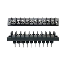2-Pack 10-Position Screw Terminal Block 300V 20A Through-Panel Barrier Strip