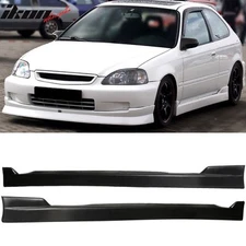 Fits 96-00 Honda Civic CS Style Side Skirts Extension Rocker Panel Unpainted PU