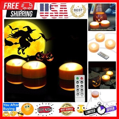 Battery Operated LED Pumpkin Lights with Remote and Timer Bright Realistic Fl...