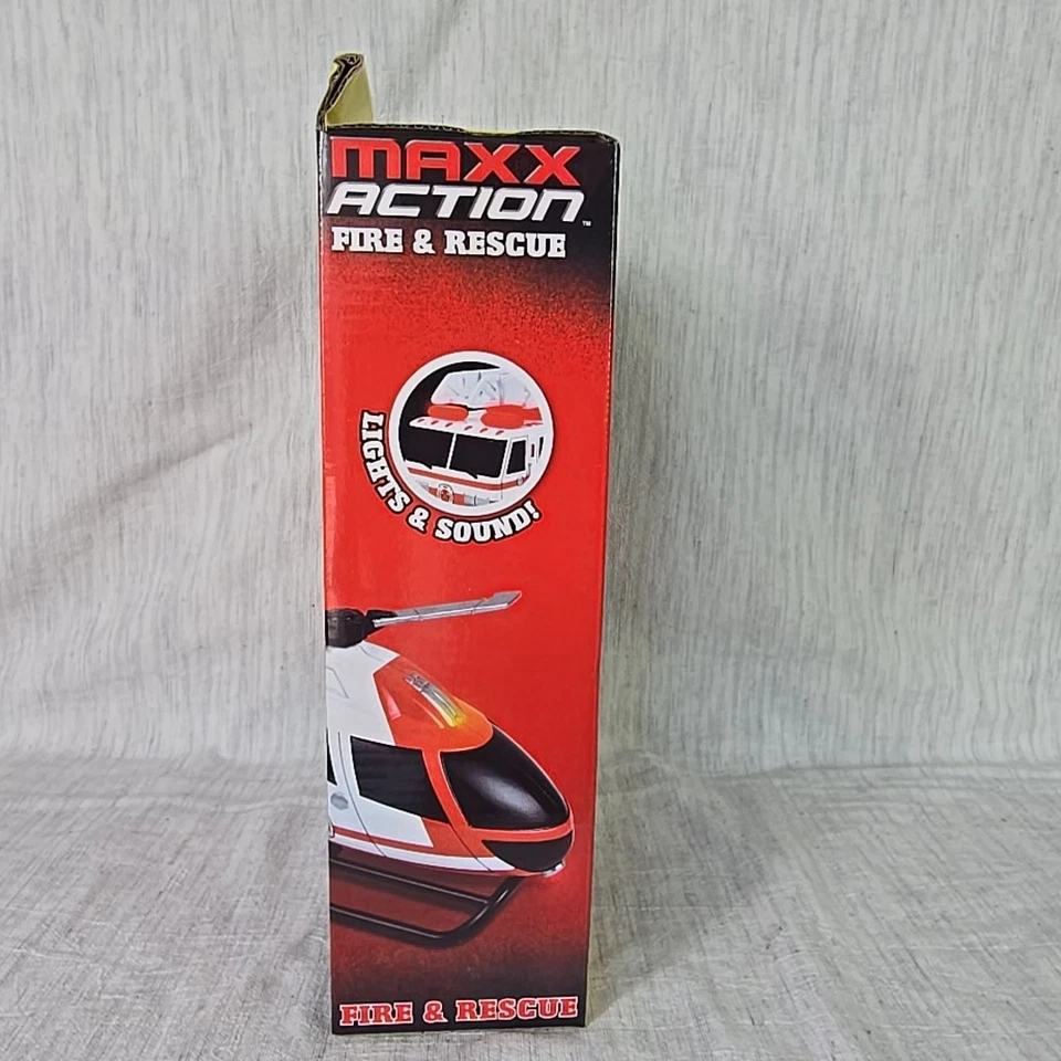 Maxx Action Fire Rescue Vehicle Toy Set Helicopter, Fire Truck, SUV Light /Sound - Image 2 of 4