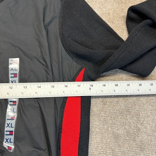Tommy Hilfiger 1/4 Zip Wool Blend Sweater Boys XL Black Pullover y2k Vintage NOS - Picture 9 of 12