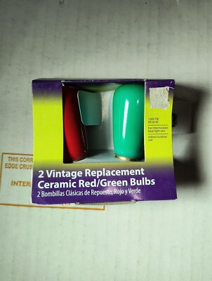 4 X 2 CT Light Keeper Pro 2 Vintage Replacement Ceramic Red Green Bulbs 120v 7W 