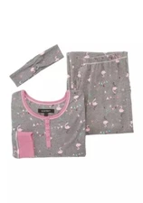 Nip Ellen Tracy Flamingo Soft & Cozy 3 Pc Long Sleeve & Long Pants Pajama Set XL
