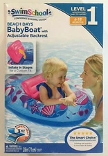 Baby Float Boat Adjustable Backrest Level 1 6-18 Months SwimSchool Beach Days