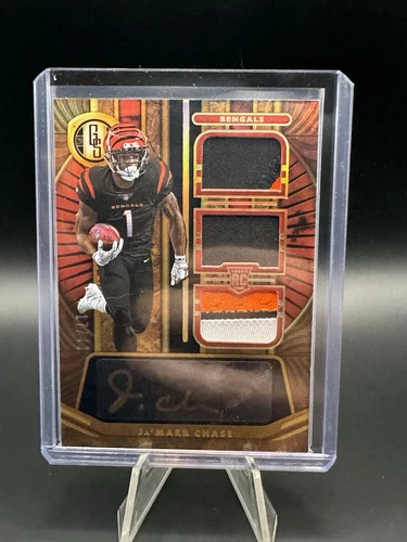 Ja'Marr Chase 2021 Panini Gold Standard Jersey Triple Prime /49 Rookie Auto RC