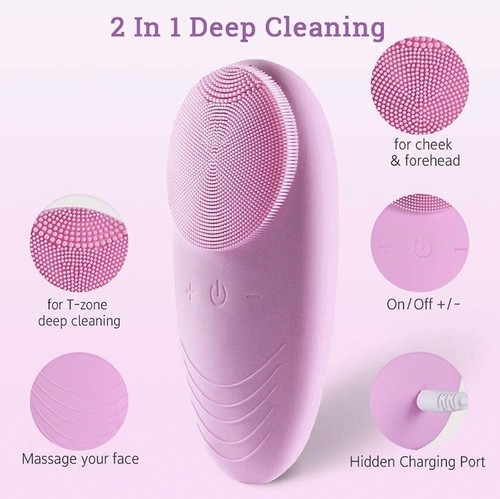 5 Mode Facial Cleansing Brush, Rechargeable and Waterproof,Exfoliate and Massage - Picture 7 of 7