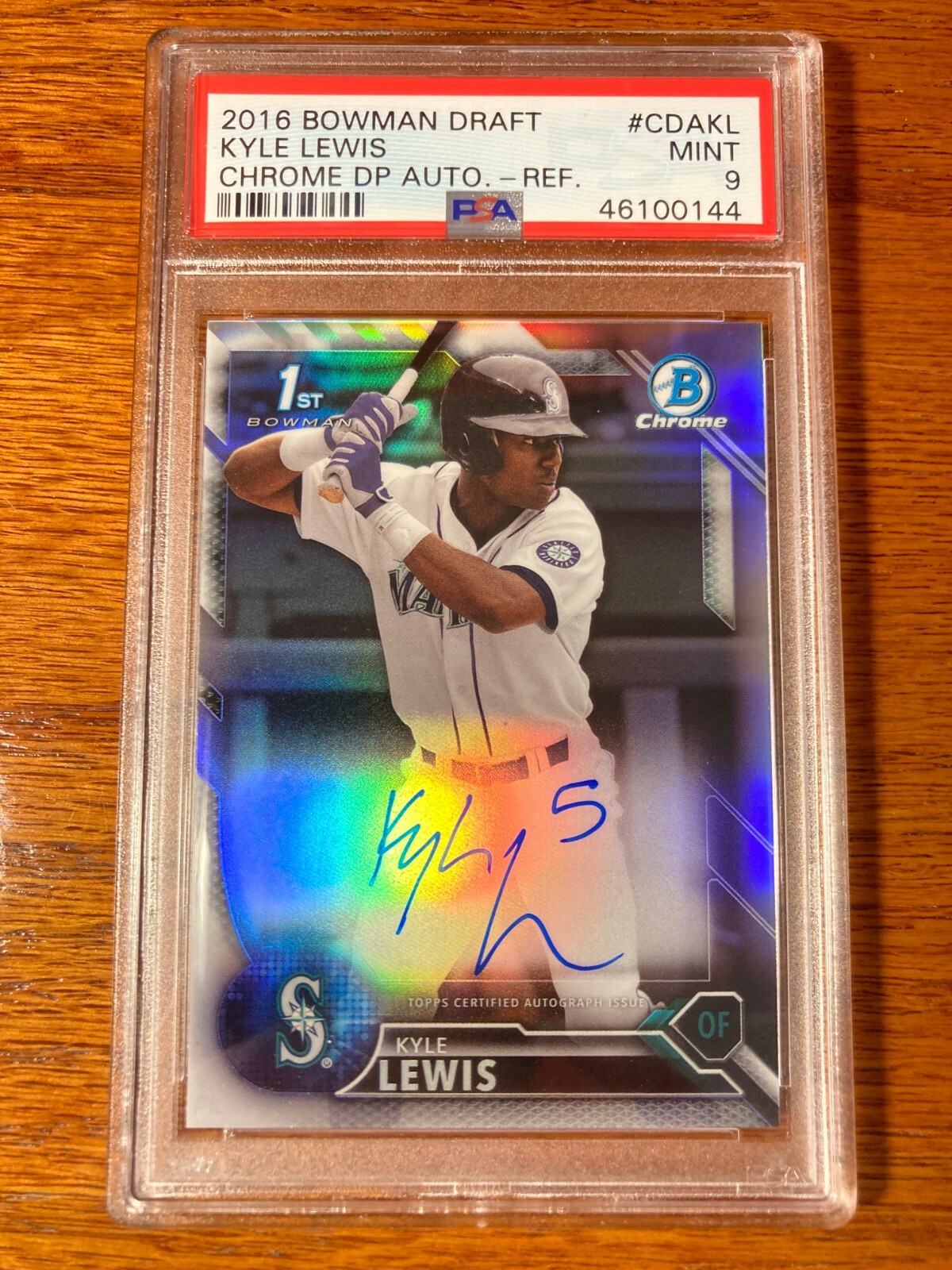 2016 Bowman Chrome Draft KYLE LEWIS #CDAKL AUTO Refractor 290/499 PSA 9 - MINT