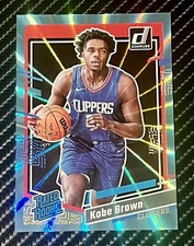 2023 2024 Donruss Kobe Brown Rated Rookie Light Blue Holo Laser #12/ 25 Clippers