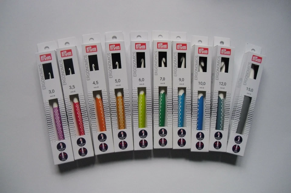 Prym Wollhäkelnadeln Ergonomics ab Stärke 3,0mm bis 15mm bunt